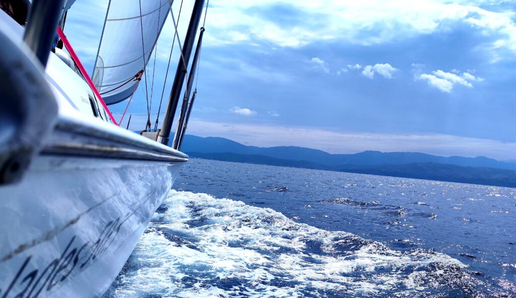 morskie ,jachty na Oceanie Atlantyckim podczas rejsu stażowego